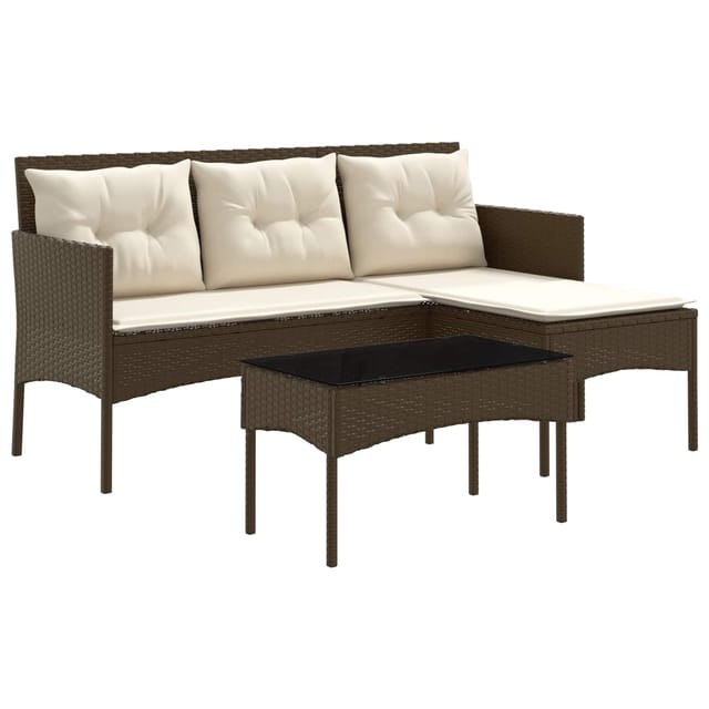 vidaXL Gartensofa-Set mit Kissen 2-Tlg Poly-Rattan 4103804