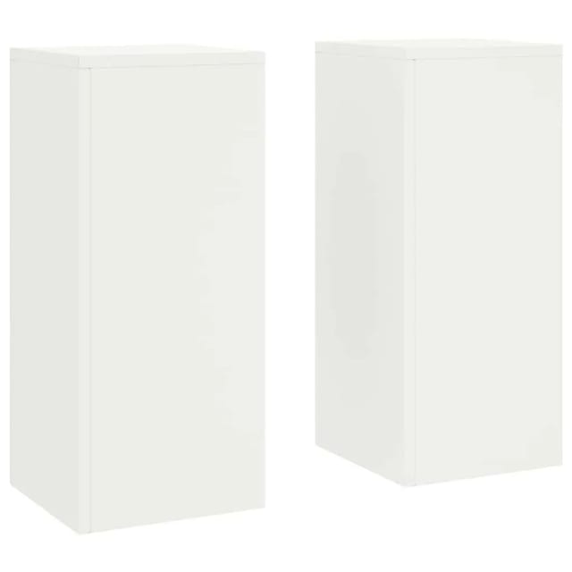 vidaXL Pflanzenständer 2 Stk Weiß 24 x 24 x 55 cm Stahl 865814