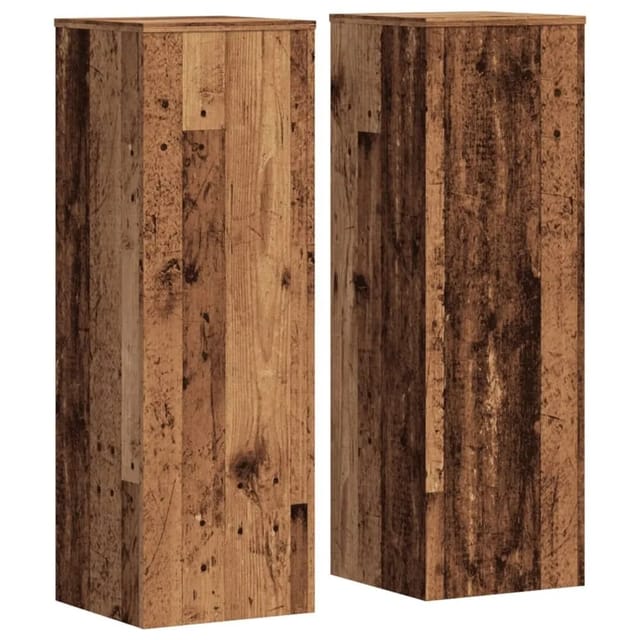 vidaXL Pflanzenständer 2 Stk Altholz-Optik 33x33x100 cm Holzwerkstoff 3307889
