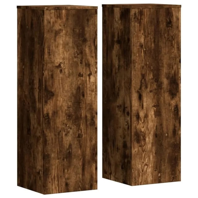 vidaXL Pflanzenständer 2 Stk Räuchereiche 33x33x100 cm Holzwerkstoff 3307886