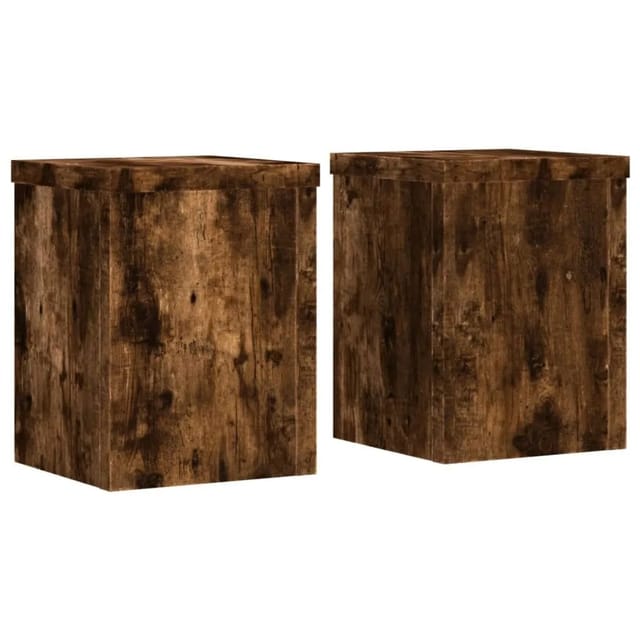 vidaXL Pflanzenständer 2 Stk Räuchereiche 15x15x20 cm Holzwerkstoff 852892