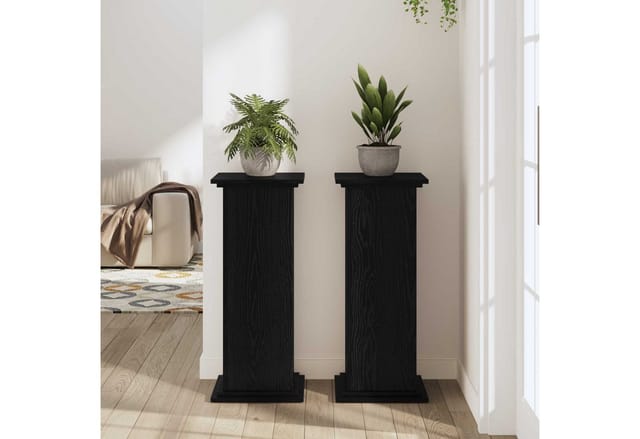 vidaXL Pflanzenständer Schwarz Eichen-Optik 33 x 33 x 80 cm 869237