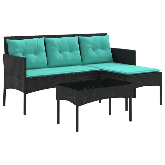 vidaXL Gartensofa-Set mit Kissen 2-Tlg Poly-Rattan 4103811