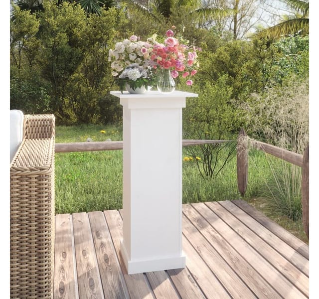 vidaXL Blumenständer Weiß 40x40x90 cm Massivholz Kiefer 823635