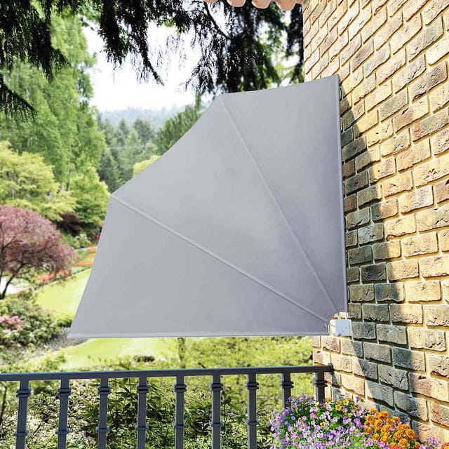 vidaXL Faltbarer Balkonfächer Grau 140×140 cm 41575
