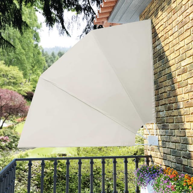 vidaXL Faltbarer Balkonfächer Creme 210×210 cm 41576