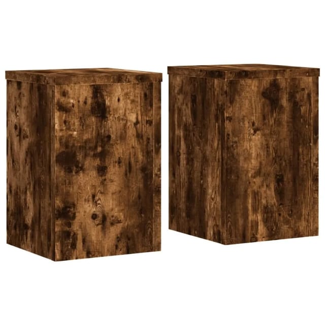 vidaXL Pflanzenständer 2 Stk Räuchereiche 20x20x30 cm Holzwerkstoff 852901
