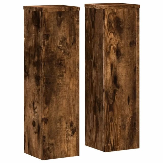 vidaXL Pflanzenständer 2 Stk Räuchereiche 17x17x60 cm Holzwerkstoff 852937