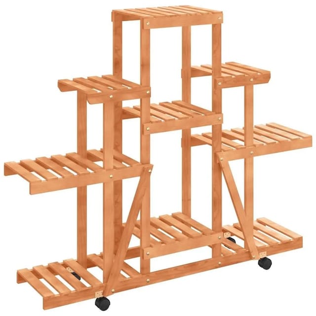 vidaXL Blumenständer mit Rollen 110x25x101 cm Massivholz Tanne 362852