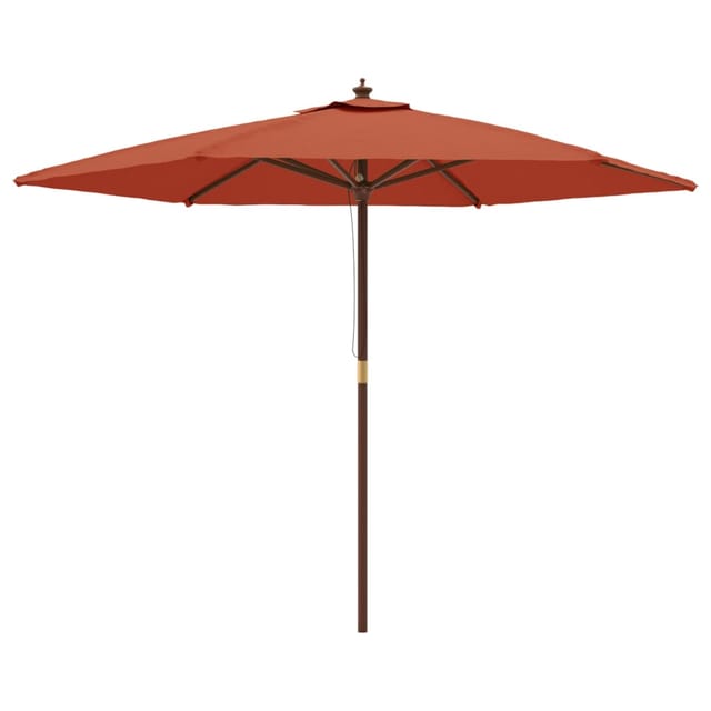 vidaXL Sonnenschirm mit Holzmast Terrakotta 299x240 cm 363172
