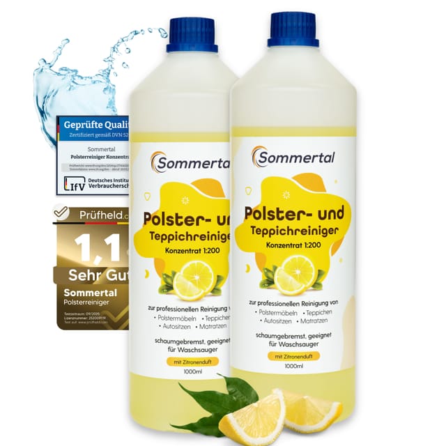 Sommertal Polster und Teppichreiniger 2L Konzentrat für 80 Anwendungen Sofa Auto Teppich