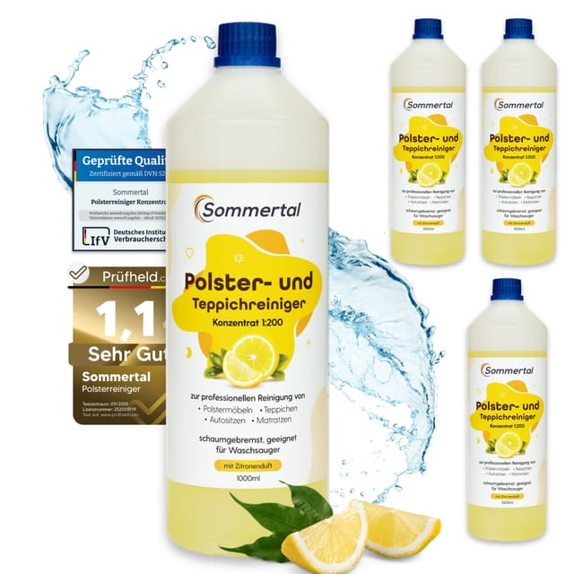 Sommertal Polster und Teppichreiniger 4L Konzentrat für 160 Anwendungen Sofa Auto Teppich