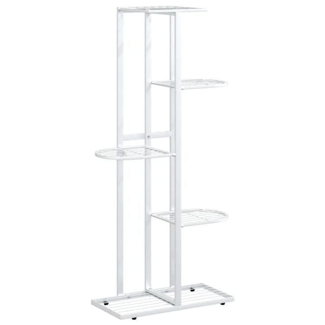 vidaXL Blumenständer 5-Etagen 43x22x98 cm Weiß Metall 336111
