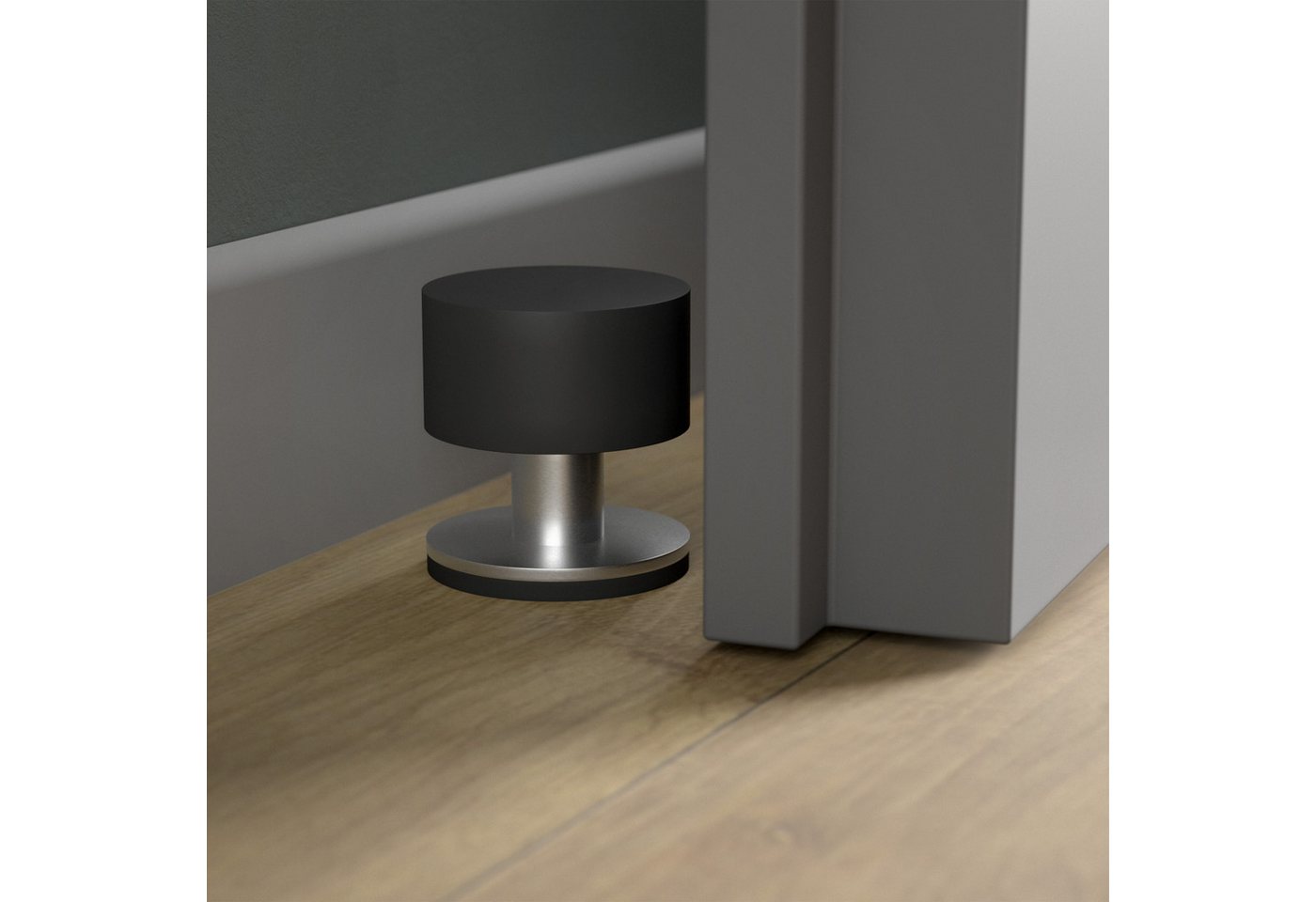 SOTECH Türstopper HEKTOR Ø40 mm H 40 mm Edelstahl Schwarz Selbstklebend Bild 5
