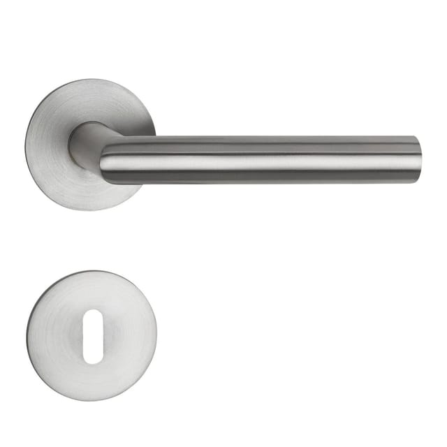 SOTECH Türdrückergarnitur THORE Edelstahl SS304 mit Flachrosetten und Magnetischer Cliptechnik Buntbart BB mit Befestigungsmaterial