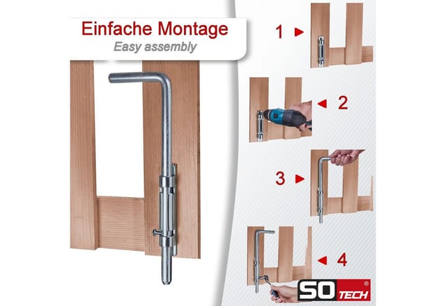 SOTECH Torfeststeller Länge 200 mm Stahl Verzinkt