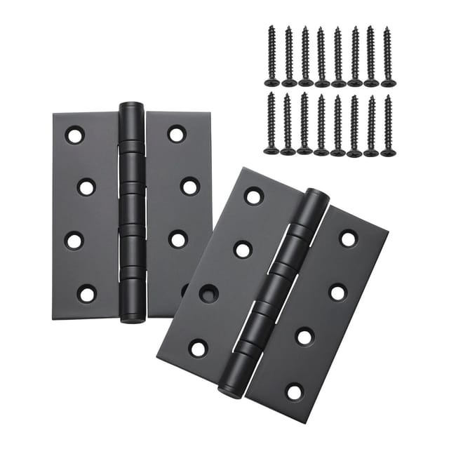 SOTECH 2 Stück Edelstahl SS304 Schwarz Türscharnier Aufschraubband 101 x 76 x 2,5 mm Tragkraft 75 Kg Kugelgelagert