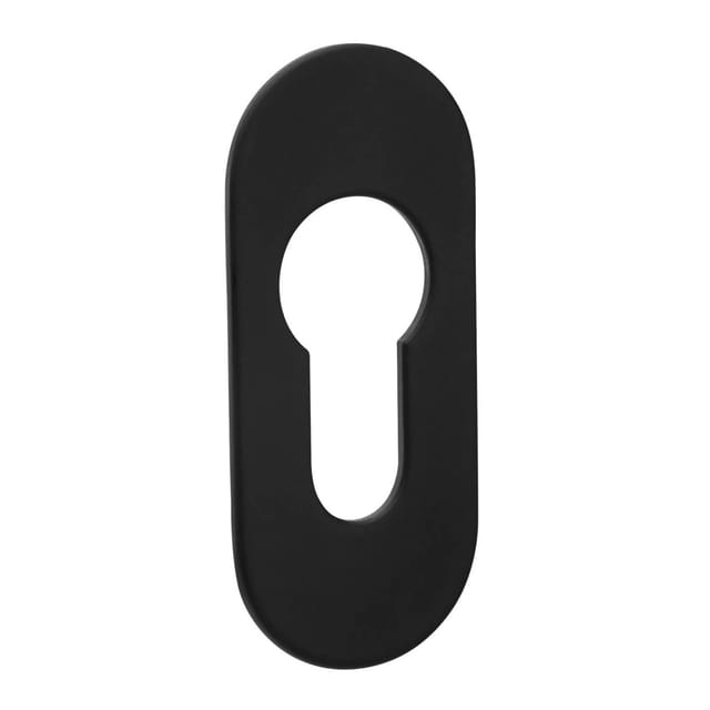 SOTECH Selbstklebende Tür Rosetten Oval mit Profilzylinderausschnitt Edelstahl Schwarz