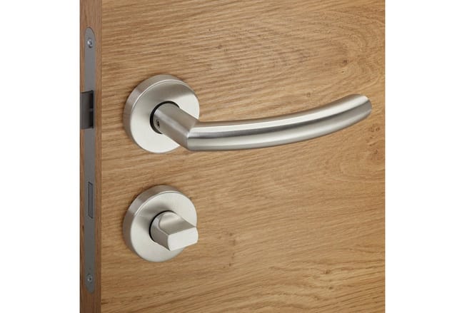 SOTECH Türdrücker LINUS Edelstahl Rosettengarnitur Bad WC mit Befestigungsmaterial