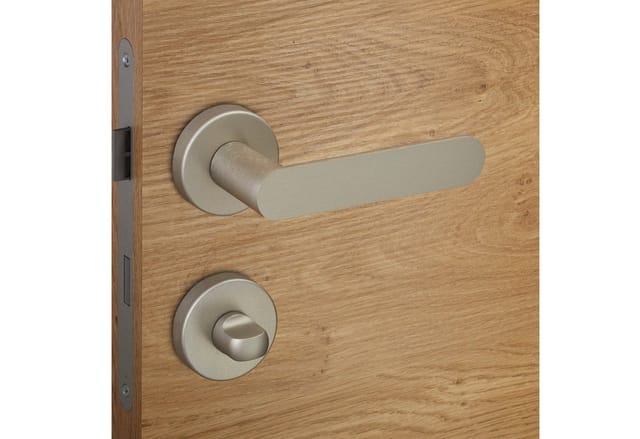 SOTECH Türdrücker SAM Edelstahloptik Rosettengarnitur Bad WC mit Befestigungsmaterial