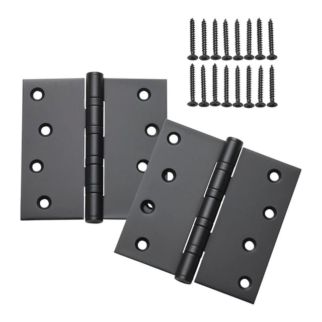 SOTECH 2 Stück Edelstahl SS304 Schwarz Türscharnier Aufschraubband 101 x 101 x 2,5 mm Tragkraft 75 Kg Kugelgelagert