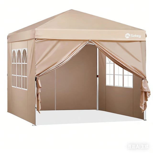 Sekey Faltpavillon 3x3 m mit 4 Seitenteilen Wasserdicht Winterfest Pop-Up Partyzelt