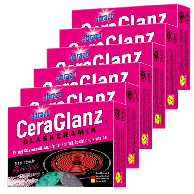 abrazo Schwämme CeraGlanz Glaskeramik 6 x 2 Stück