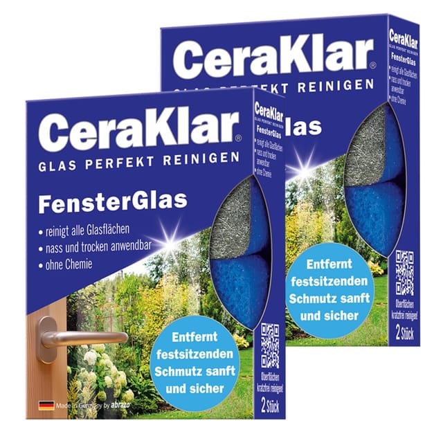 abrazo Schwämme CeraKlar FensterGlas 2 x 2 Stück
