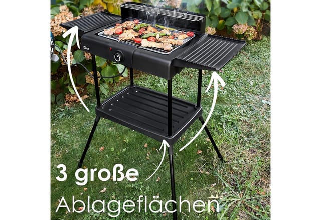 Zilan ZLN-3789 2in1 Standgrill Elektrogrill Tischgrill Thermostat 2400 W