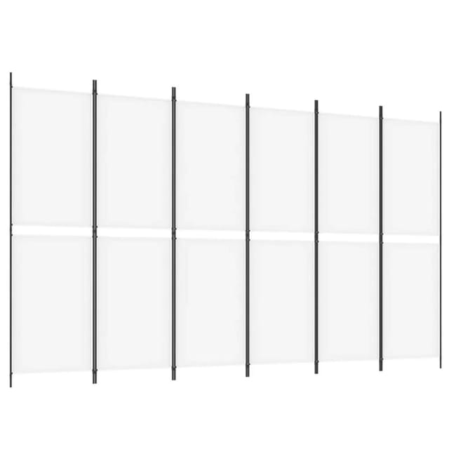 vidaXL 6 Tlg Paravent Weiß 300x180 cm Stoff 350222