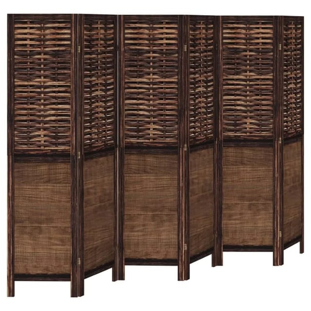 vidaXL 6 Tlg Raumteiler Dunkelbraun Massivholz Paulownia 358713