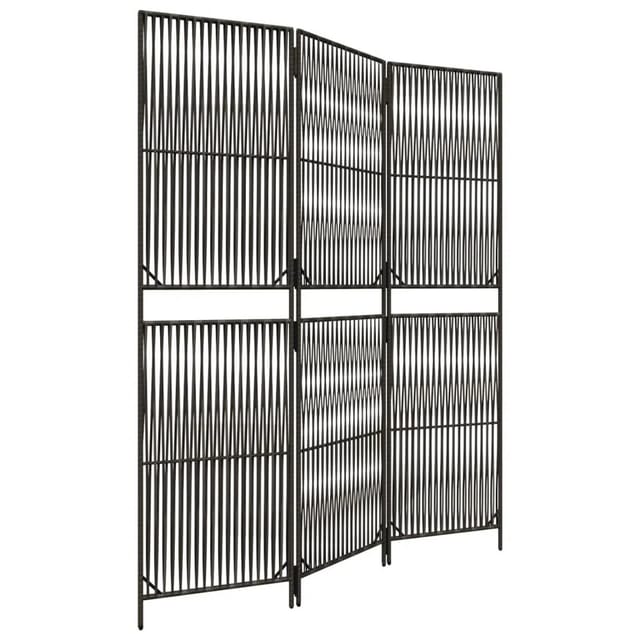 vidaXL Paravent 3 Tlg Grau Poly Rattan 365374