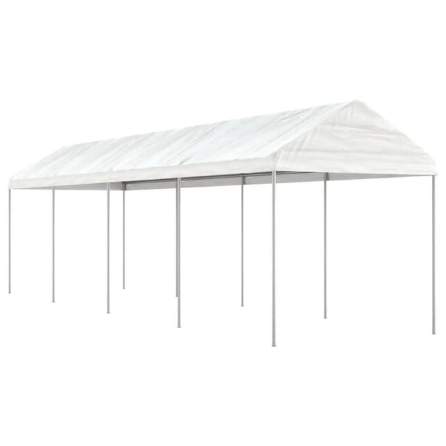 vidaXL Pavillon mit Dach Weiß 8,92x2,28x2,69 m Polyethylen 3155504