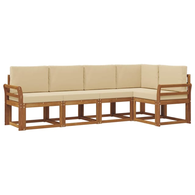 vidaXL Sofa Set mit Kissen 5 Stk Natur und Beige 3366396