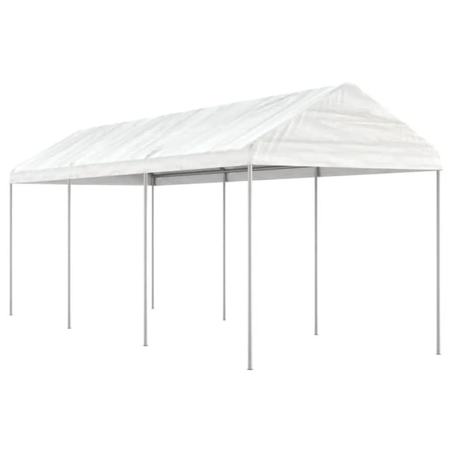 vidaXL Pavillon mit Dach Weiß 6,69x2,28x2,69 m Polyethylen 3155503