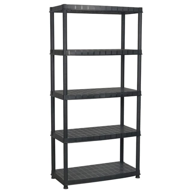 vidaXL Lagerregal 5 Tier Schwarz 85x40x185 cm Kunststoff 147685