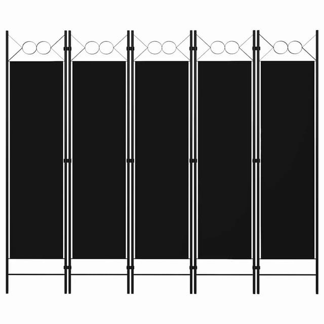 vidaXL 5 Tlg Raumteiler Schwarz 200 x 180 cm 320710