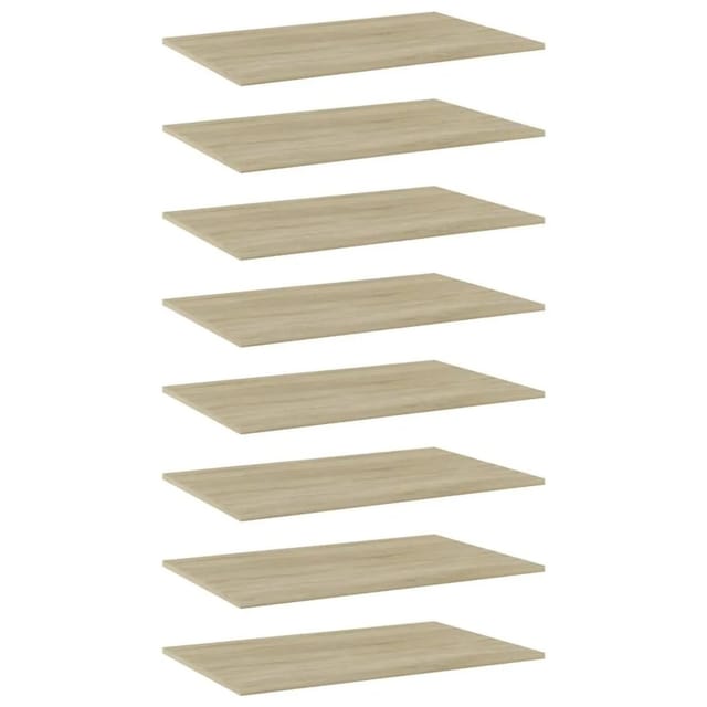 vidaXL Bücherregal Bretter 8 Stk Sonoma-Eiche 80x50x1,5 cm 805353