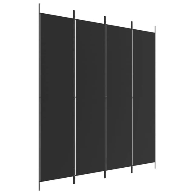 vidaXL 4 Tlg Paravent Schwarz 200x220 cm Stoff 350201