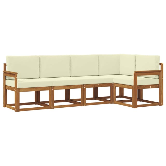 vidaXL Sofa Set mit Kissen 5 Stk Natur und Creme 3366383