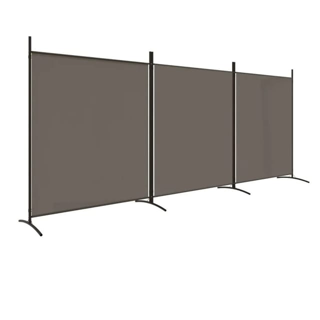 vidaXL 3 Tlg Paravent Anthrazit 525x180 cm Stoff 350280