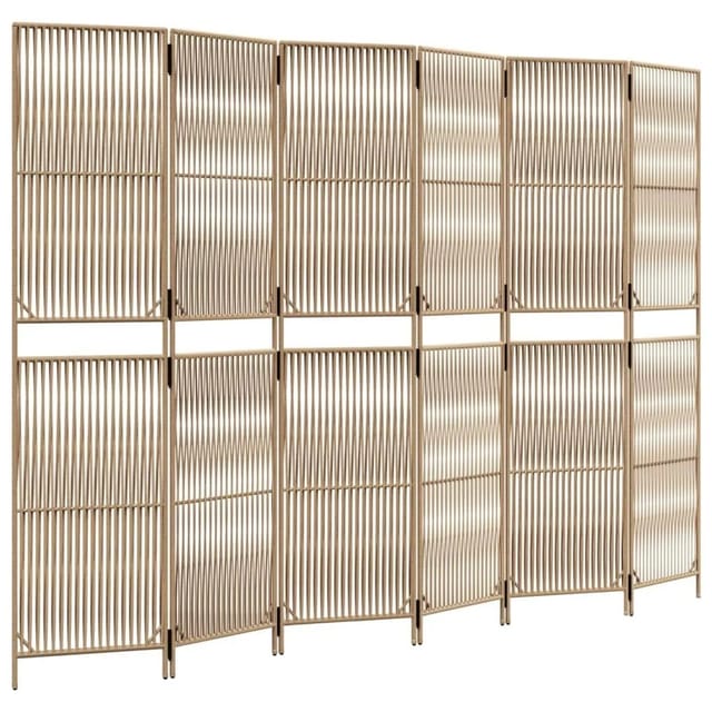 vidaXL Paravent 6 Tlg Beige Poly Rattan 365403