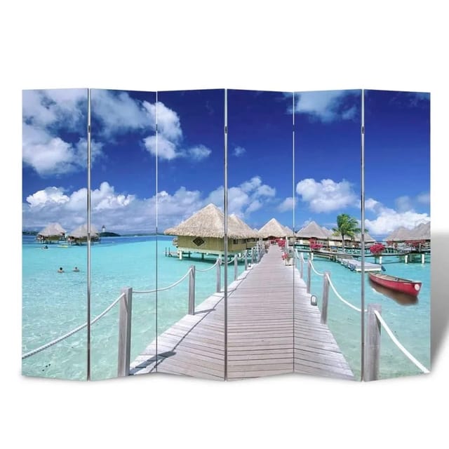 vidaXL Raumteiler Klappbar 217x170 cm Strand 240480