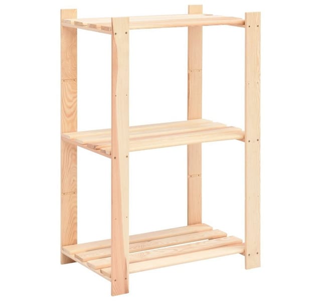 vidaXL Lagerregal mit 3 Böden 60x38x90 cm Kiefer Massivholz 150 kg 286201