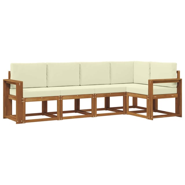 vidaXL Sofa Set mit Kissen 5 Stk Natur und Creme 3366398
