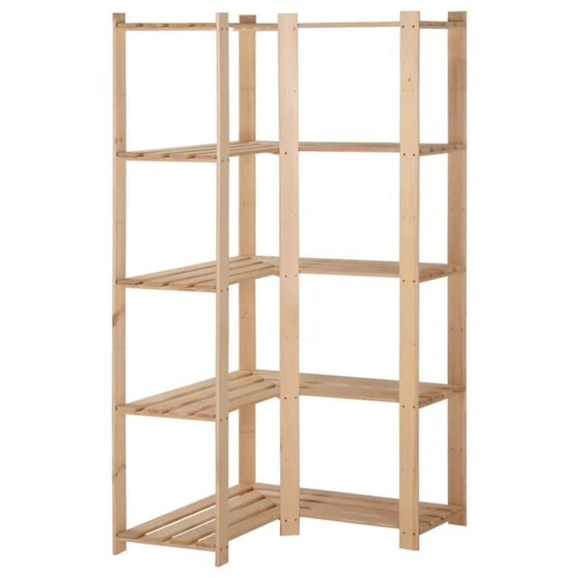 vidaXL Eck-Lagerregal mit 5 Böden 82,5x82,5x170 cm Massivholz Kiefer 327323