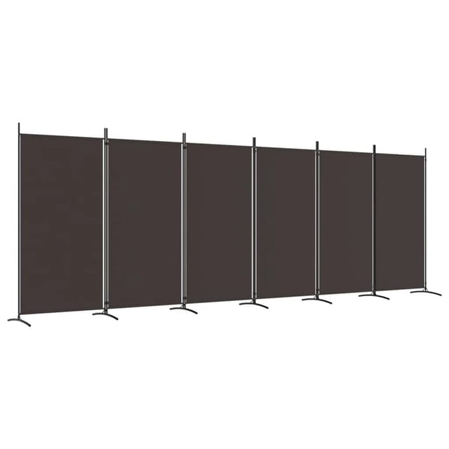 vidaXL 6 Tlg Paravent Braun 520x180 cm Stoff 350271