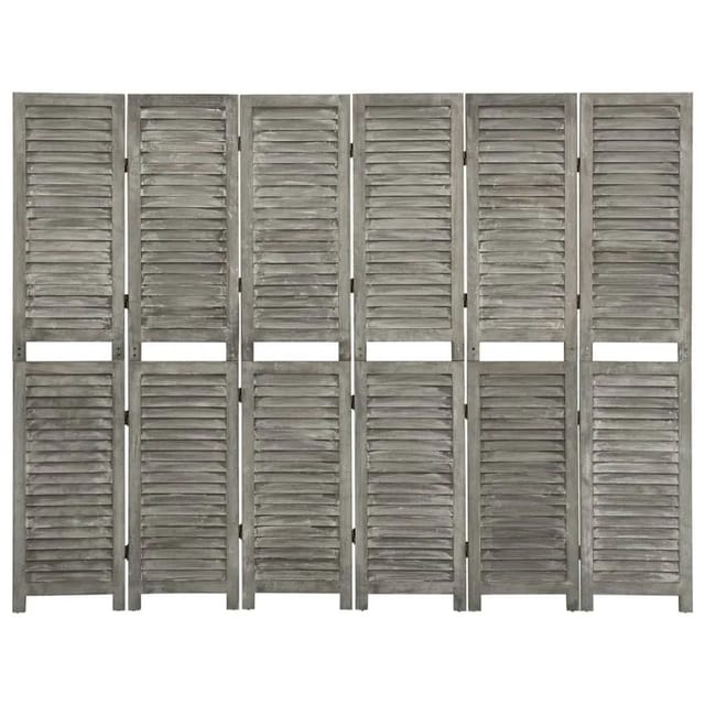 vidaXL 6 Tlg Raumteiler Grau 214x166 cm Massivholz 338577