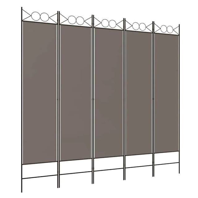 vidaXL 5 Tlg Paravent Anthrazit 200x220 cm Stoff 350172