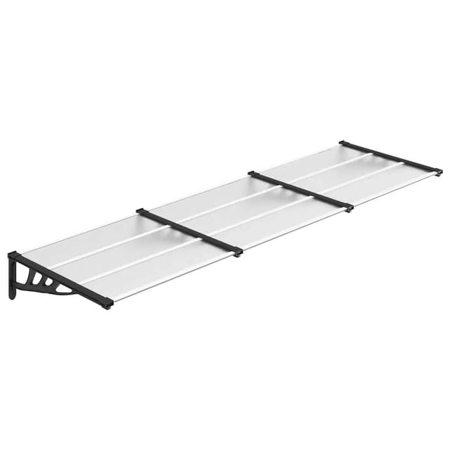 vidaXL Türvordach Schwarz und Transparent 297,5x90 cm Polycarbonat 153687